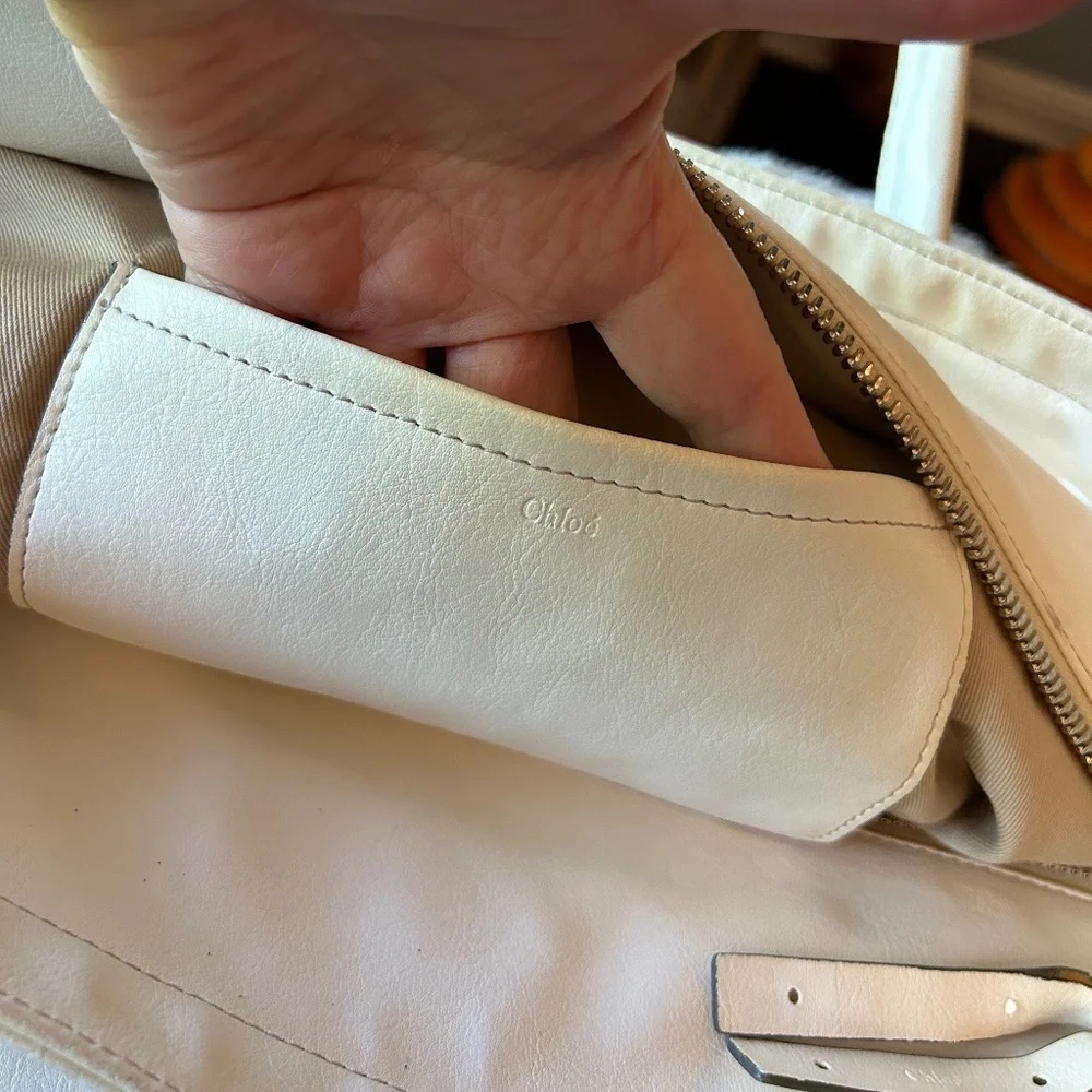 Chloe Eclipse Cream-colored Commuter Tote, Vintage - Picture 14 of 15